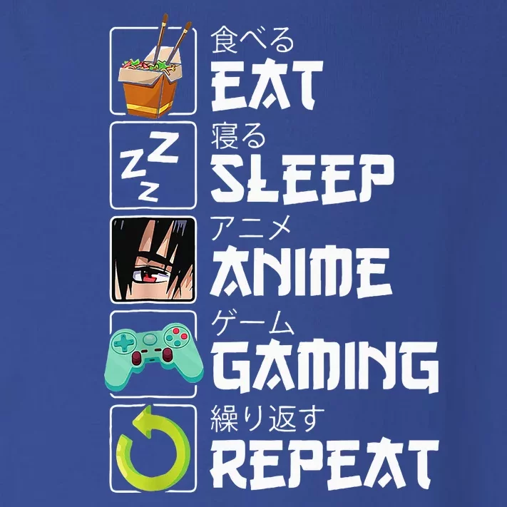 Eat Sleep Anime Gaming Repeat Kawaii Otaku Anime Manga Toddler Long Sleeve Shirt