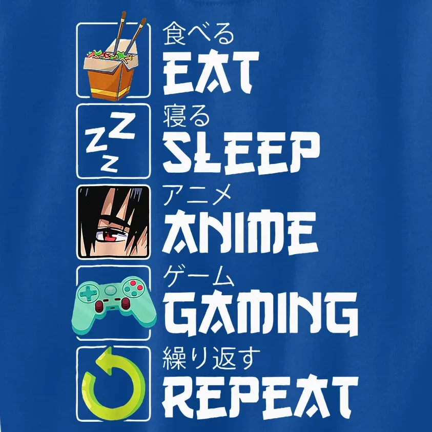 Eat Sleep Anime Gaming Repeat Kawaii Otaku Anime Manga Kids Sweatshirt