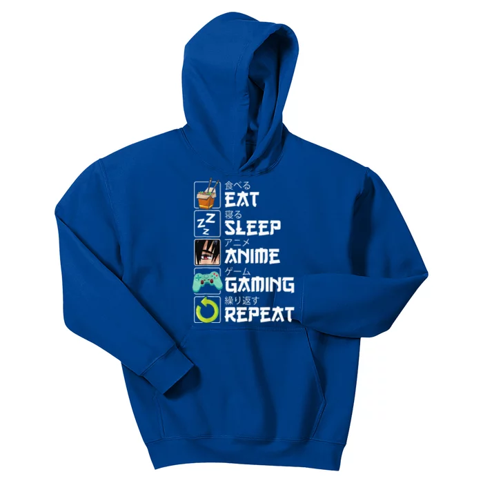 Eat Sleep Anime Gaming Repeat Kawaii Otaku Anime Manga Kids Hoodie