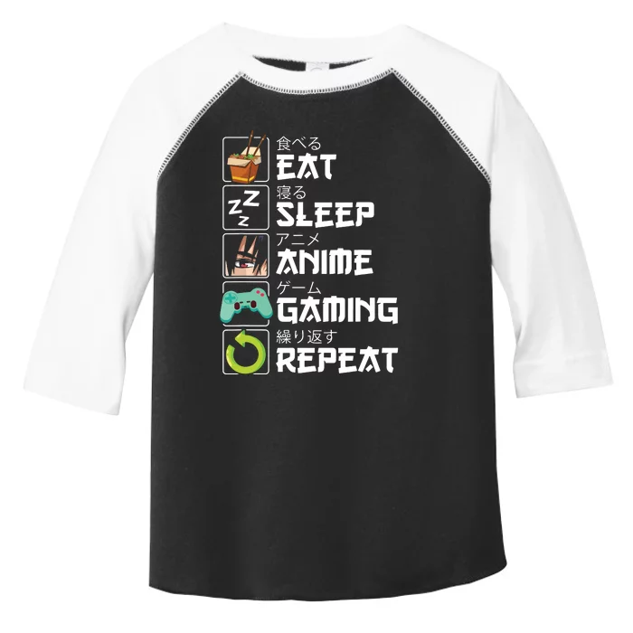 Eat Sleep Anime Gaming Repeat Kawaii Otaku Anime Manga Toddler Fine Jersey T-Shirt