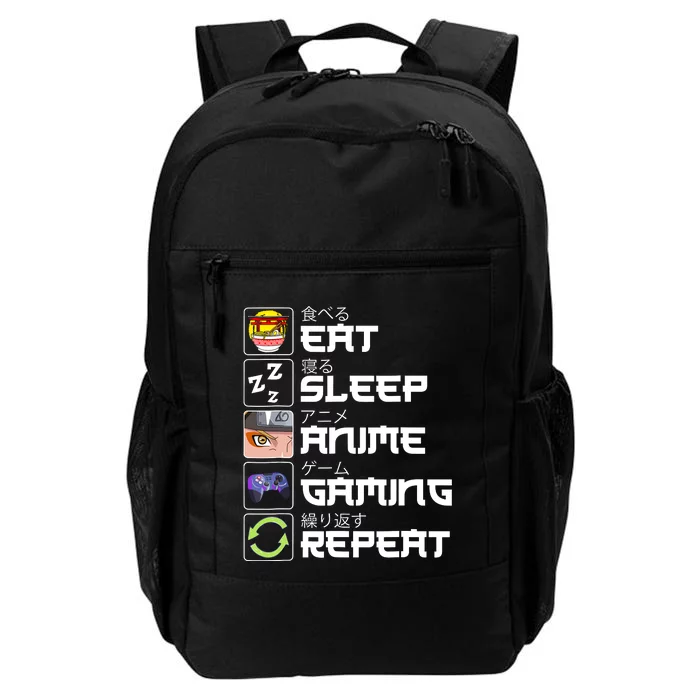 Eat Sleep Anime Gaming Repeat Kawaii Otaku Anime Manga Daily Commute Backpack