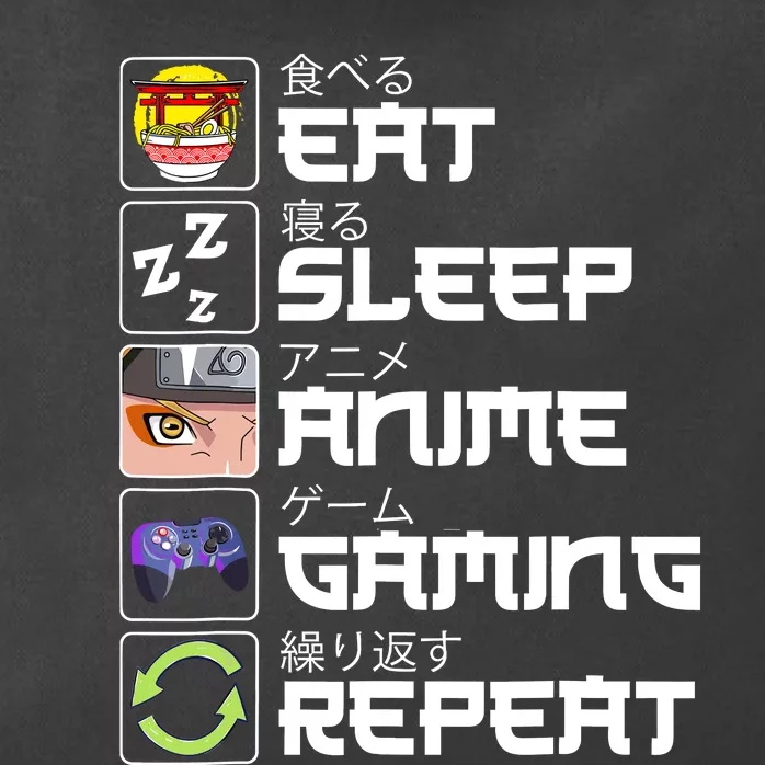 Eat Sleep Anime Gaming Repeat Kawaii Otaku Anime Manga Zip Tote Bag