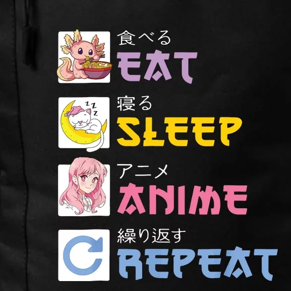 Eat Sleep Anime Repeat Kawaii Japan Otaku Gift Teenage Daily Commute Backpack