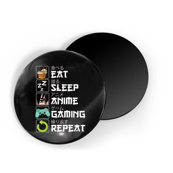 Eat Sleep Anime Gaming Repeat Kawaii Otaku Anime Manga Magnet