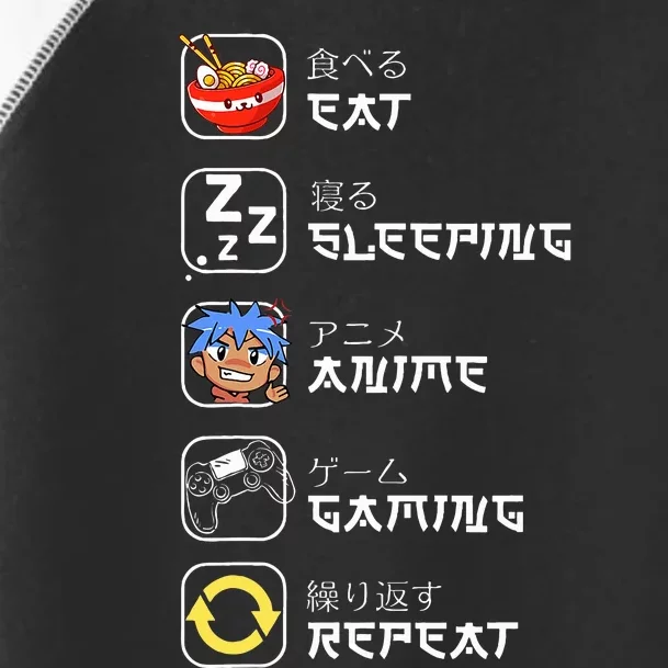 Eat Sleep Anime Gaming Repeat Japan Otaku Toddler Fine Jersey T-Shirt