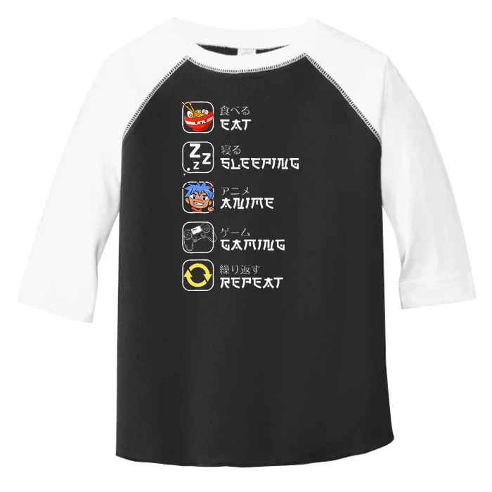 Eat Sleep Anime Gaming Repeat Japan Otaku Toddler Fine Jersey T-Shirt