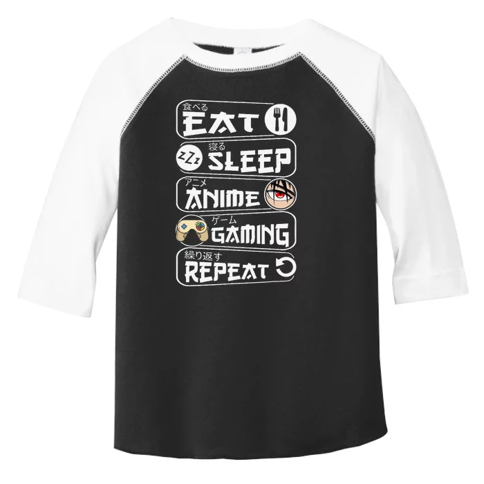 Eat Sleep Anime Gaming Repeat Kawaii Anime Gamer Gift Toddler Fine Jersey T-Shirt