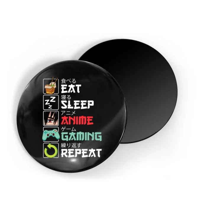 Eat Sleep Anime Gaming Repeat Kawaii Otaku Anime Manga Magnet