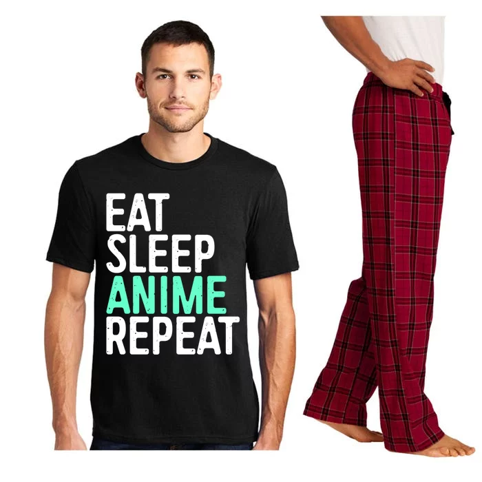 Eat Sleep Anime Repeat Gift Japanese Animation Lover Gift Meaningful Gift Pajama Set