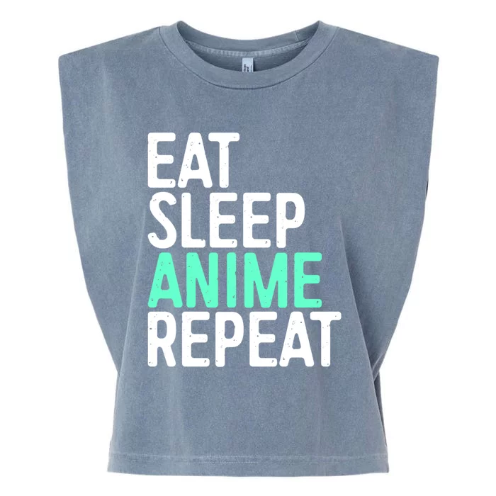 Eat Sleep Anime Repeat Gift Japanese Animation Lover Gift Meaningful Gift Garment-Dyed Women's Muscle Tee