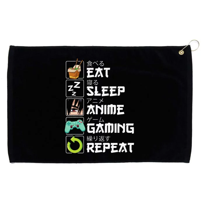 Eat Sleep Anime Gaming Repeat Kawaii Otaku Anime Manga Grommeted Golf Towel