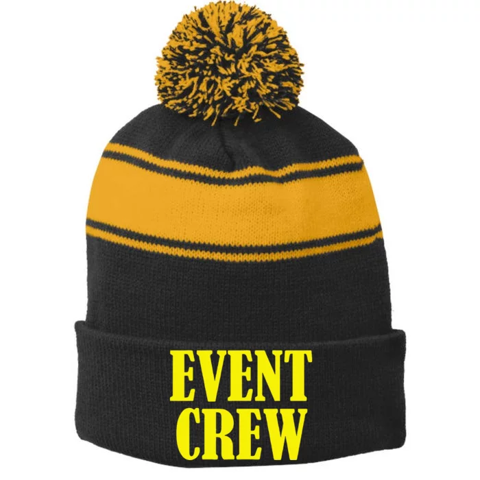 Event Staff Apparel Event Crew Stripe Pom Pom Beanie