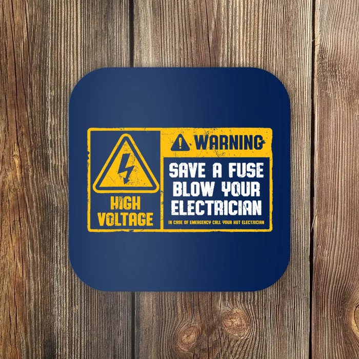 Electrician Save A Fuse Funny Lineman Wireman Retro Vintage Coaster