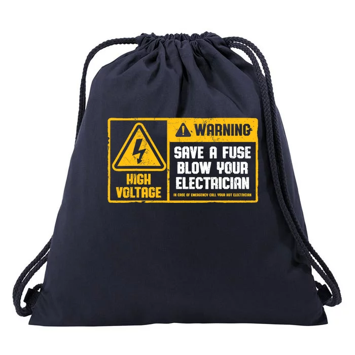 Electrician Save A Fuse Funny Lineman Wireman Retro Vintage Drawstring Bag