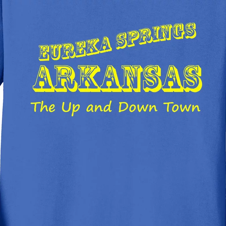 Eureka Springs Arkansas Up And Down Town Souvenir Kids Long Sleeve Shirt