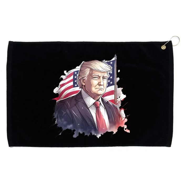 Election Support And 4th Of July President Trump 2024 Grommeted Golf Towel