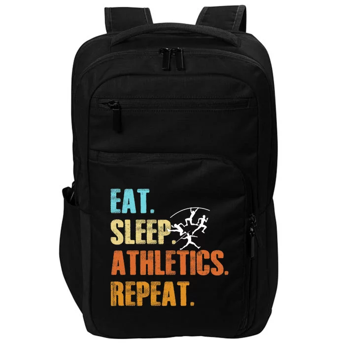 Eat Sleep Athletics Repeat Funny Sports Athletes Premium Impact Tech Backpack