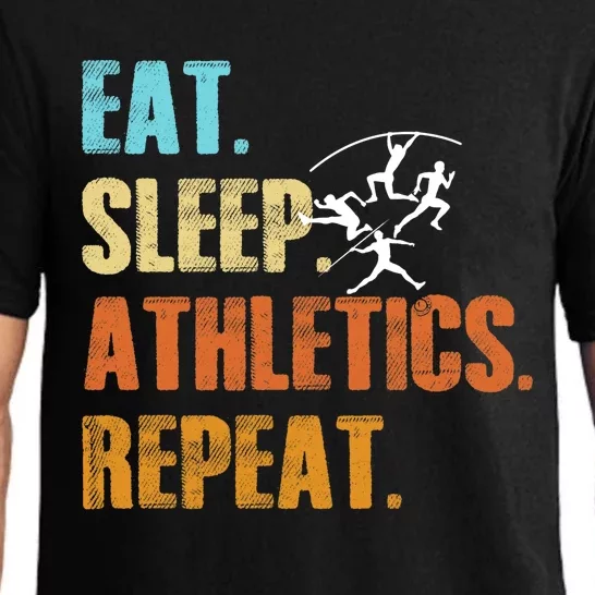 Eat Sleep Athletics Repeat Funny Sports Athletes Premium Pajama Set