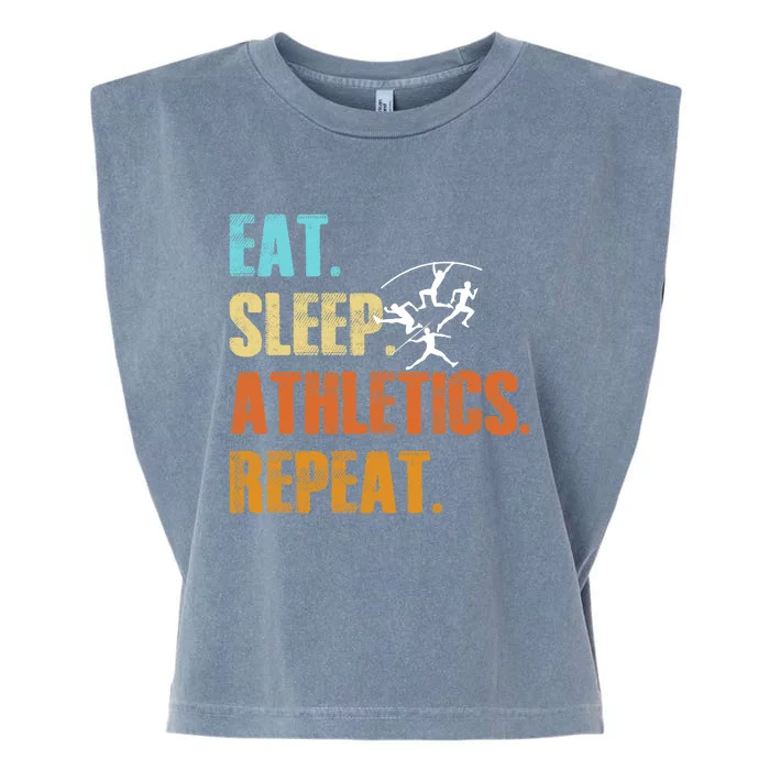 Eat Sleep Athletics Repeat Funny Sports Athletes Premium Garment-Dyed Women's Muscle Tee