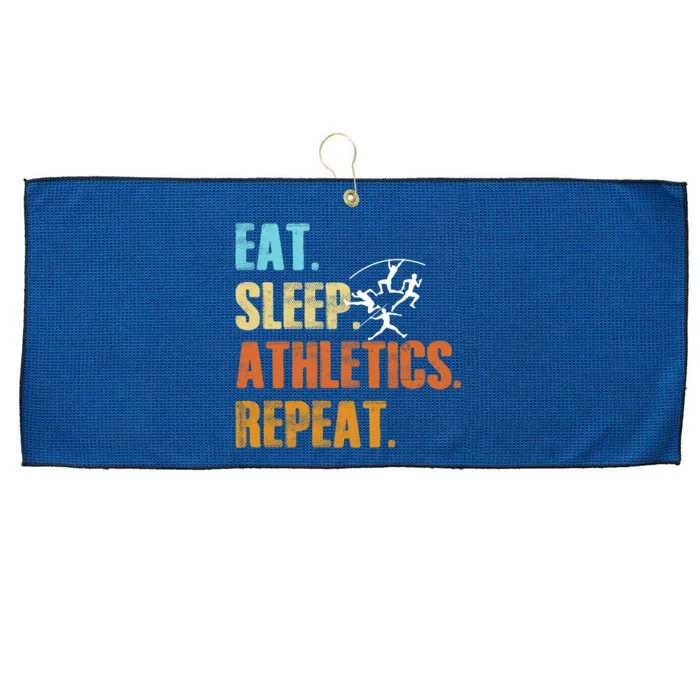 Eat Sleep Athletics Repeat Funny Sports Athletes Premium Large Microfiber Waffle Golf Towel