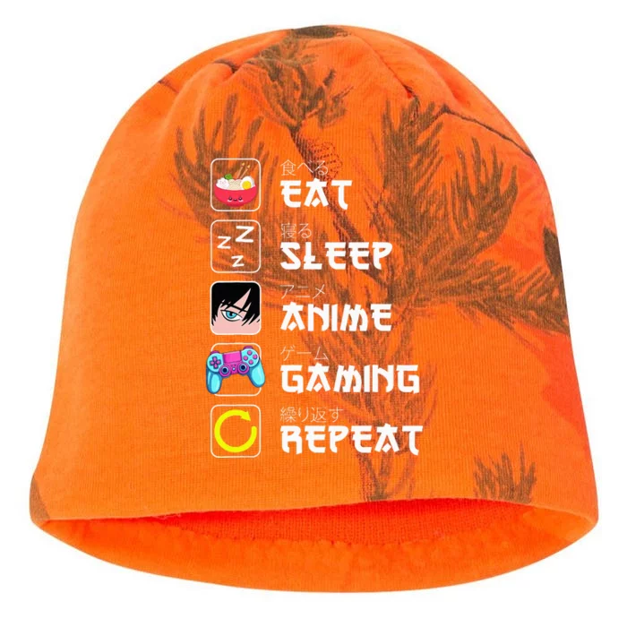 Eat Sleep Anime Gaming Repeat Japan Kawaii Manga Anime Gifts Kati - Camo Knit Beanie