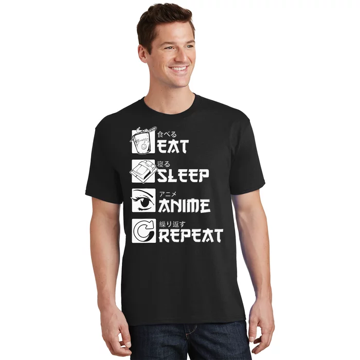 Eat Sleep Anime Repeat Manga T-Shirt