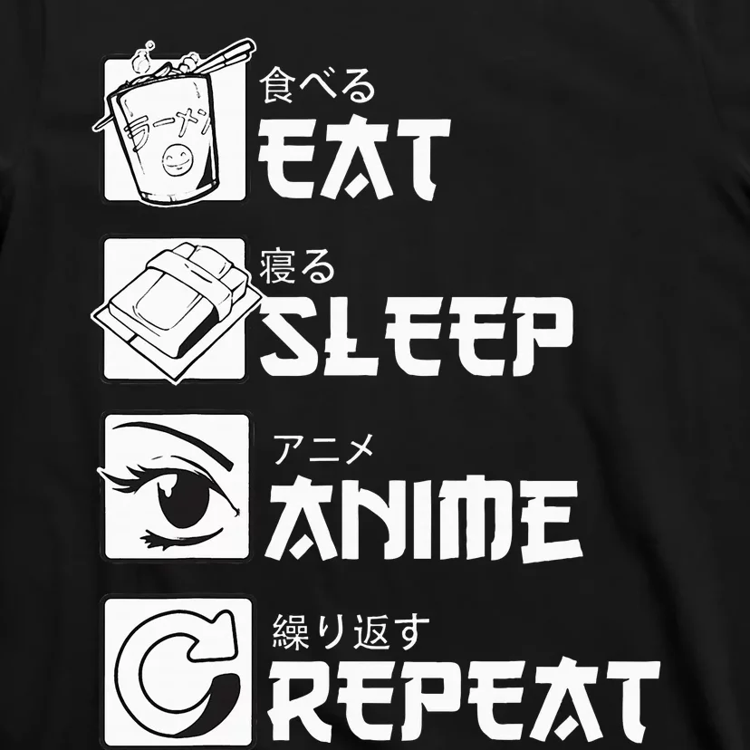 Eat Sleep Anime Repeat Manga T-Shirt