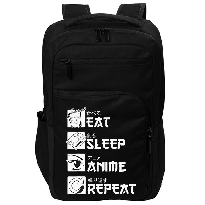 Eat Sleep Anime Repeat Manga Impact Tech Backpack