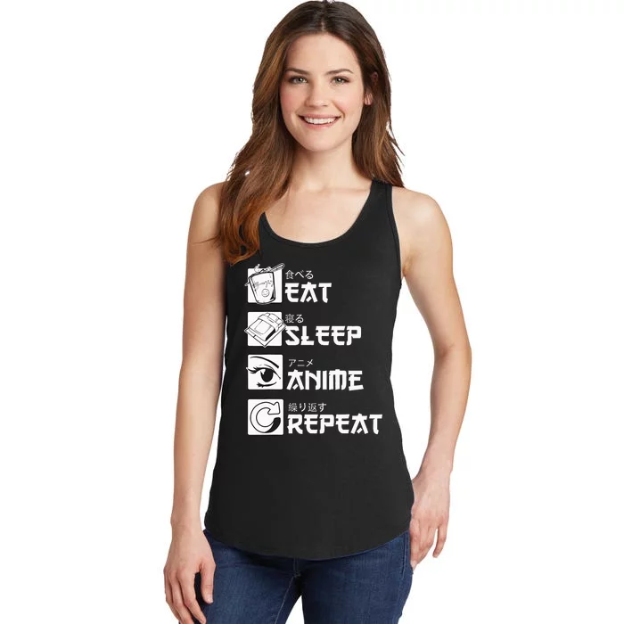 Eat Sleep Anime Repeat Manga Ladies Essential Tank