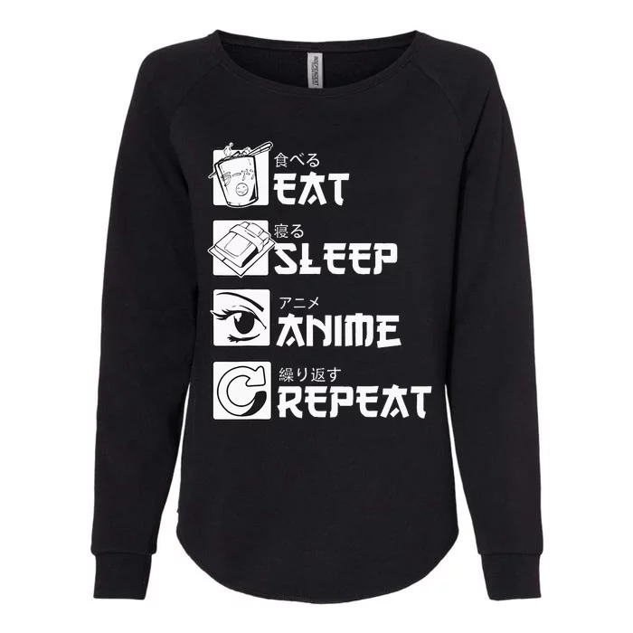 Eat Sleep Anime Repeat Manga Womens California Wash Sweatshirt