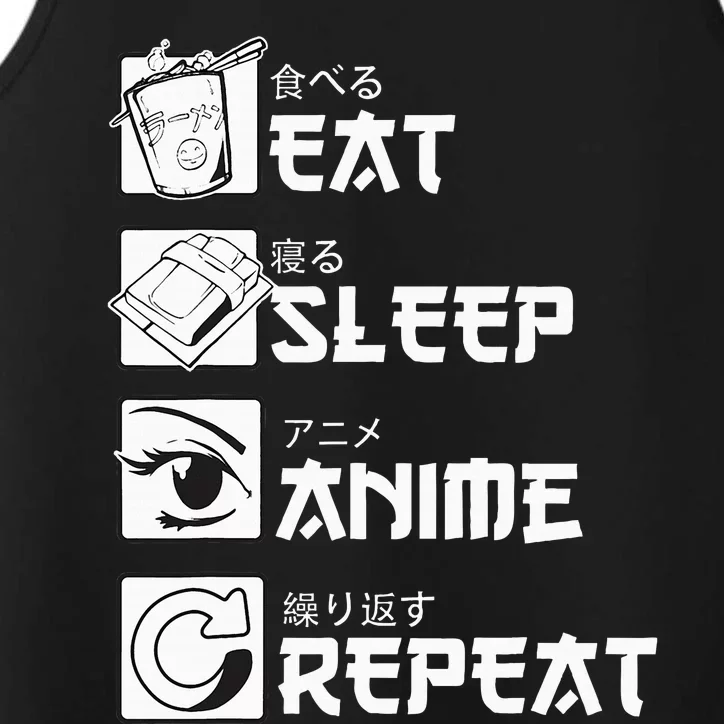 Eat Sleep Anime Repeat Manga Performance Tank