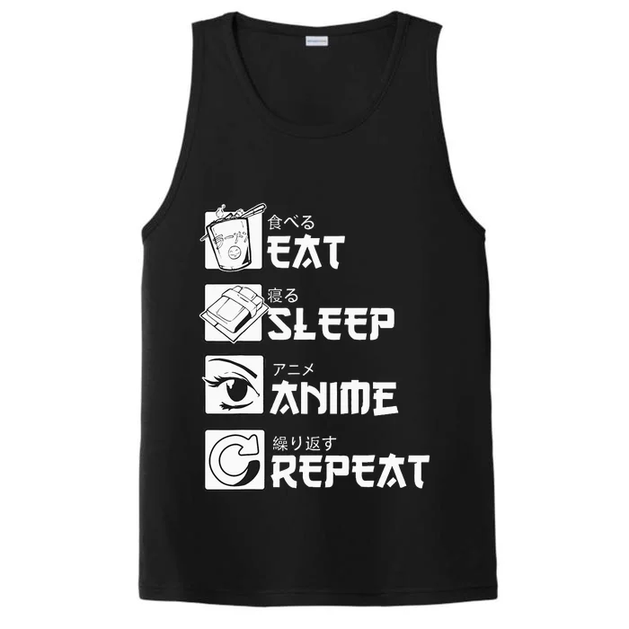 Eat Sleep Anime Repeat Manga Performance Tank