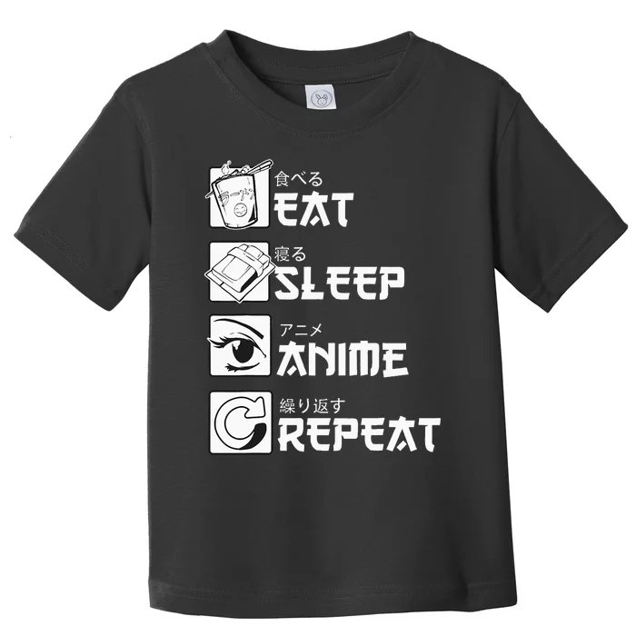 Eat Sleep Anime Repeat Manga Toddler T-Shirt