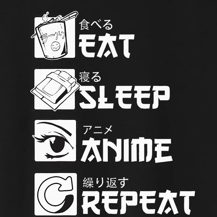 Eat Sleep Anime Repeat Manga Women's Crop Top Tee