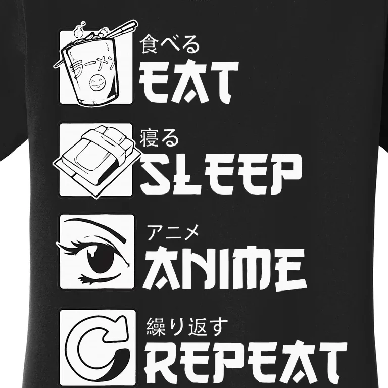 Eat Sleep Anime Repeat Manga Women's T-Shirt