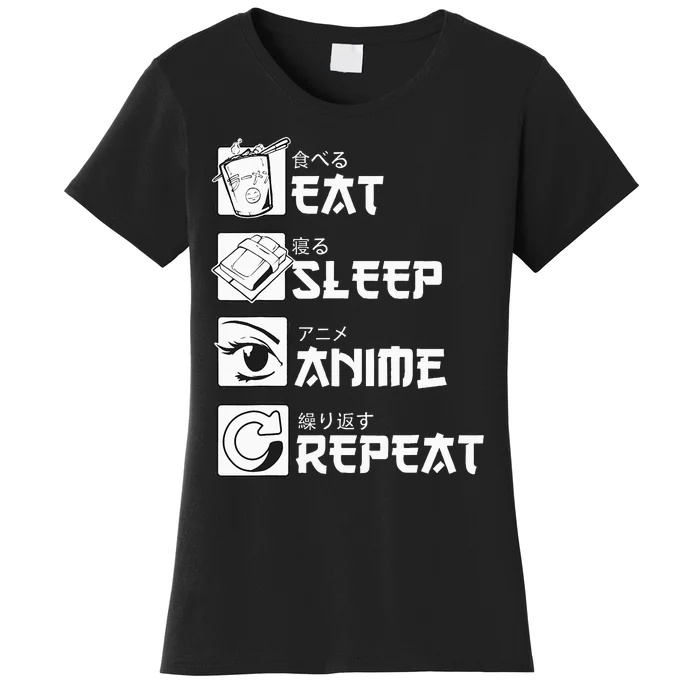 Eat Sleep Anime Repeat Manga Women's T-Shirt