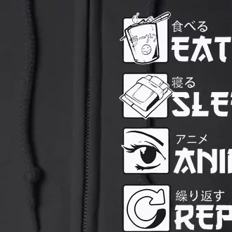 Eat Sleep Anime Repeat Manga Full Zip Hoodie