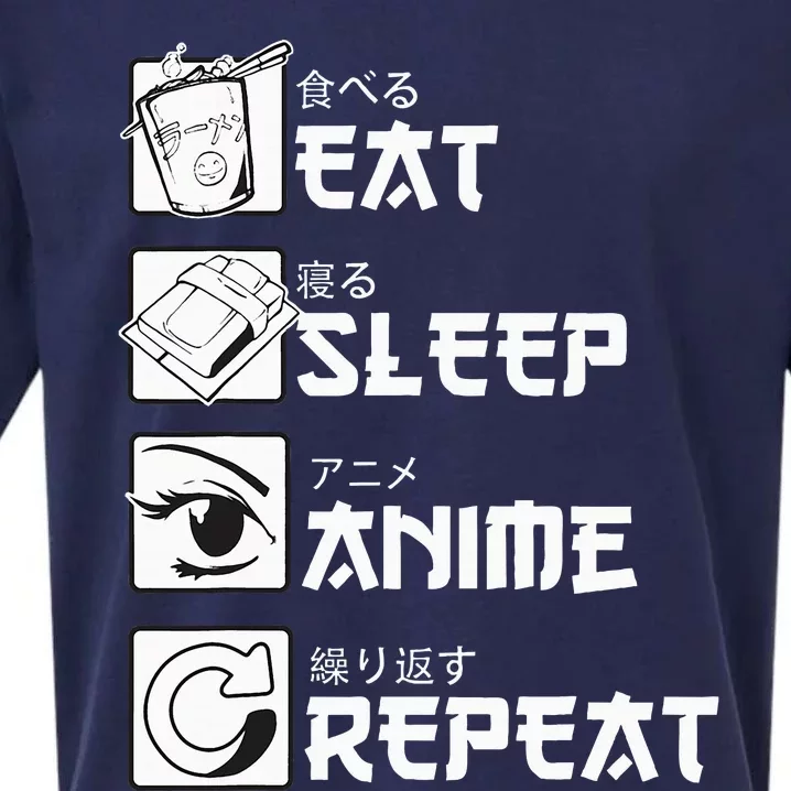 Eat Sleep Anime Repeat Manga Sueded Cloud Jersey T-Shirt