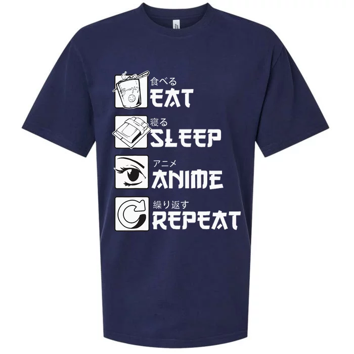 Eat Sleep Anime Repeat Manga Sueded Cloud Jersey T-Shirt