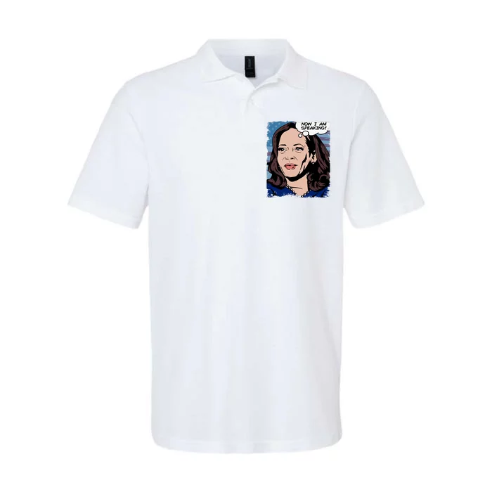 Now I Am Speaking Kamala Harris Softstyle Adult Sport Polo