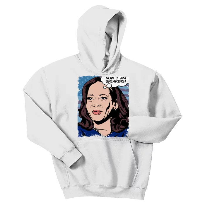 Now I Am Speaking Kamala Harris Kids Hoodie