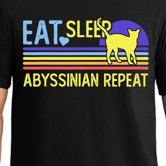 Eat Sleep Abyssinian Cat Repeat Pajama Set