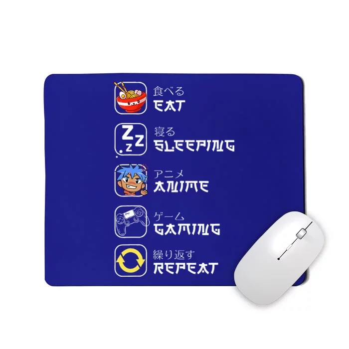 Eat Sleep Anime Gaming Repeat Japan Otaku Kawaii Manga Anime Mousepad