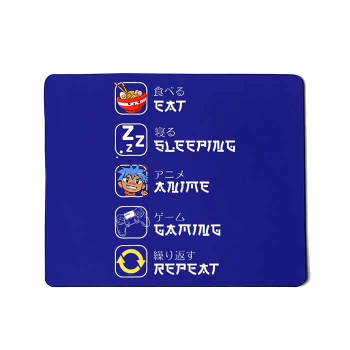 Eat Sleep Anime Gaming Repeat Japan Otaku Kawaii Manga Anime Mousepad