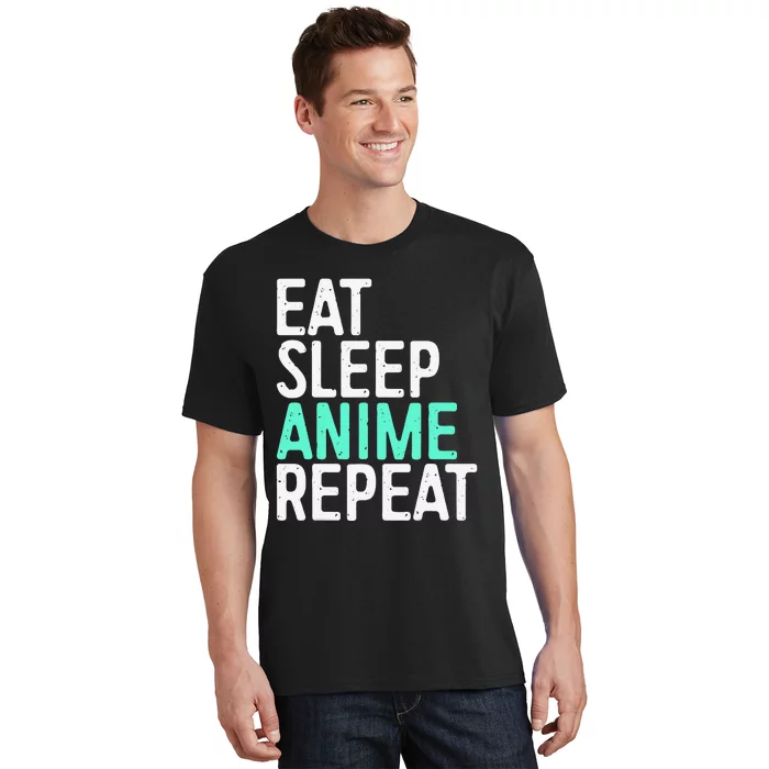 Eat Sleep Anime Repeat Japanese Animation Lover T-Shirt