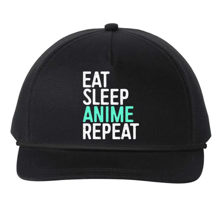 Eat Sleep Anime Repeat Japanese Animation Lover Snapback Five-Panel Rope Hat