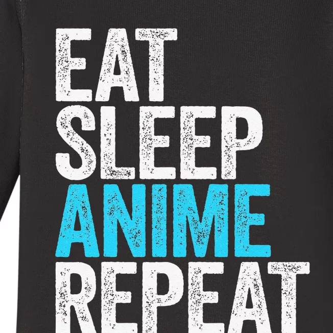 Eat Sleep Anime Repeat Japanese Animation Lover Baby Long Sleeve Bodysuit