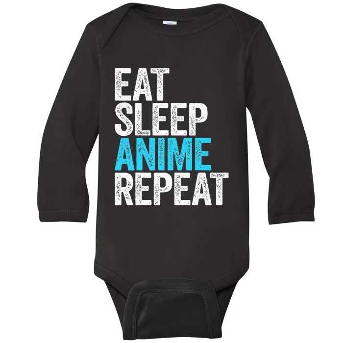 Eat Sleep Anime Repeat Japanese Animation Lover Baby Long Sleeve Bodysuit