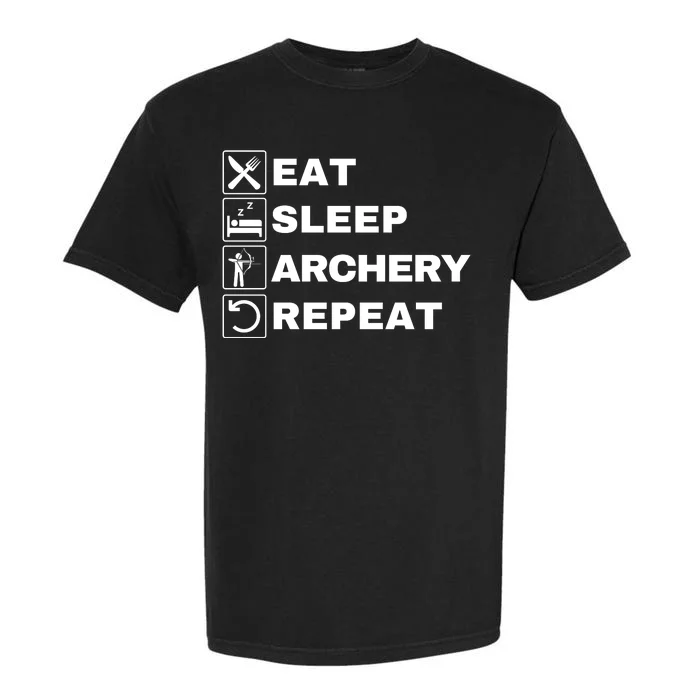 Eat Sleep Archery Repeat Bow And Arrow Archer Funny Archery Archer Bow & Arrow Garment-Dyed Heavyweight T-Shirt