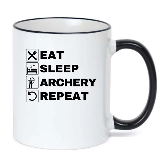 Eat Sleep Archery Repeat Bow And Arrow Archer Funny Archery Archer Bow & Arrow Black Color Changing Mug